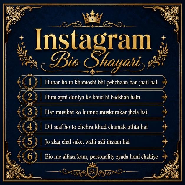 Best Instagram Bio Shayari - Attitude & Love