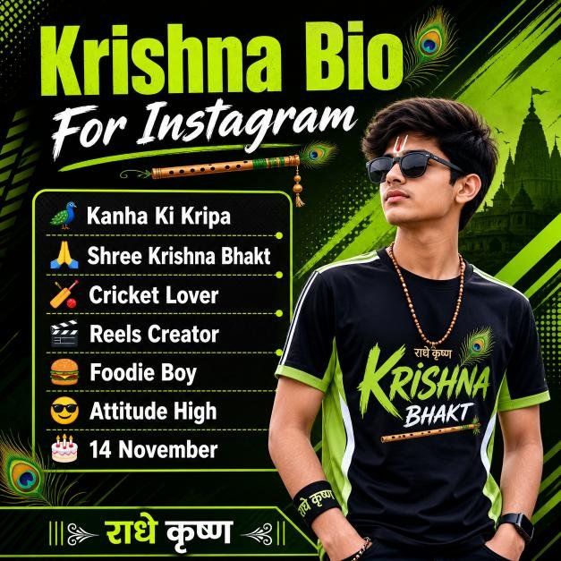 Krishna Bio For Instagram 2026: 135+ Unique Krishna Sada Sahayate & Radhe Krishna Bios