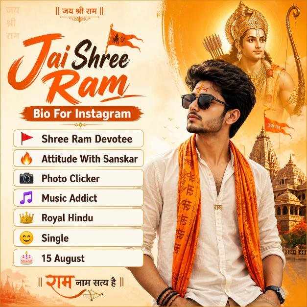 जय श्री राम Instagram Bio Hindi & English